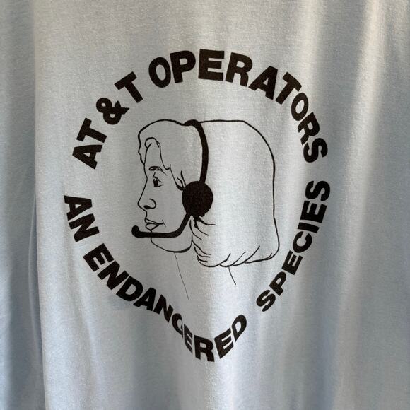 Vintage AT&T Operators An Endangered Species Single Stitch T-Shirt XL - Picture 2 of 6